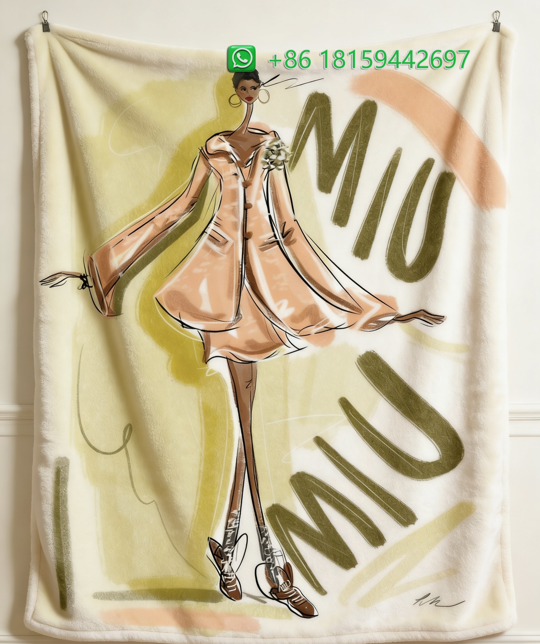 Miumiu Throw Blankets